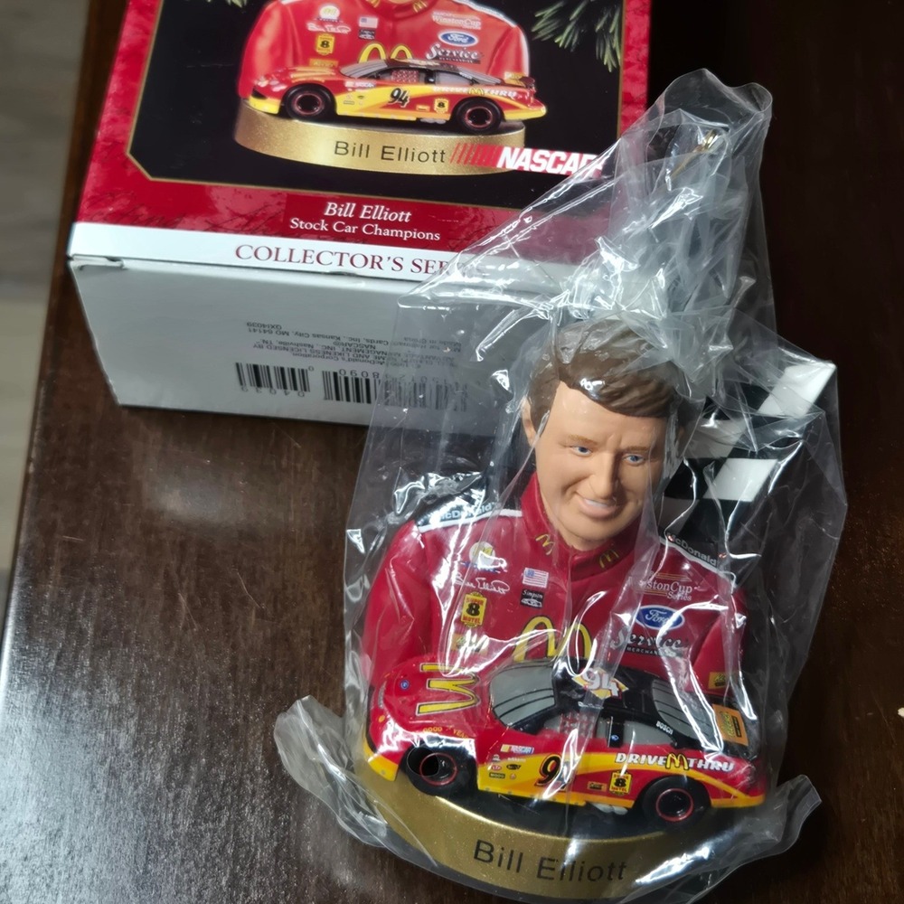 NASCAR Bill Elliott Ornament Stock Car Champions McDonald's 94 Red New Open Box